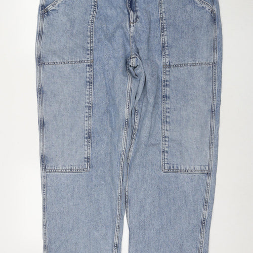 Marks and Spencer Womens Black Cotton Straight Jeans Size 20 L31 in Regular Zip