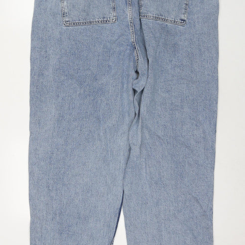 Marks and Spencer Womens Black Cotton Straight Jeans Size 20 L31 in Regular Zip
