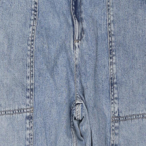 Marks and Spencer Womens Black Cotton Straight Jeans Size 20 L31 in Regular Zip