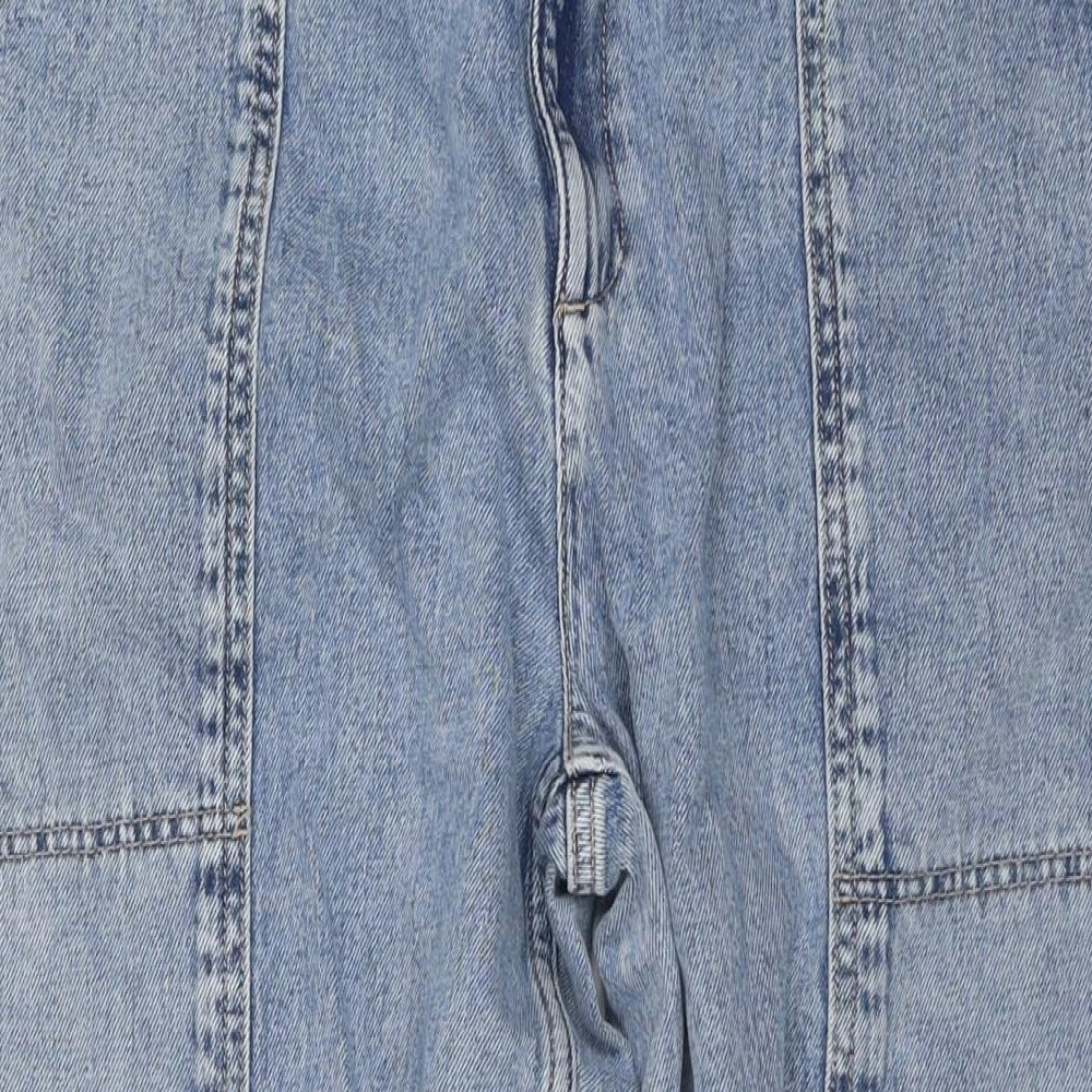 Marks and Spencer Womens Black Cotton Straight Jeans Size 20 L31 in Regular Zip