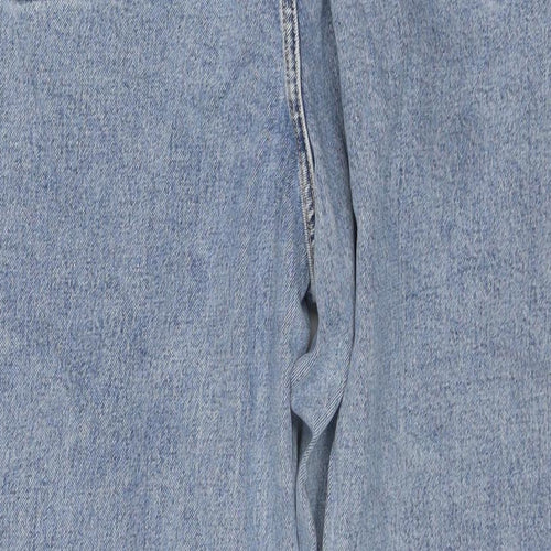 Marks and Spencer Womens Black Cotton Straight Jeans Size 20 L31 in Regular Zip