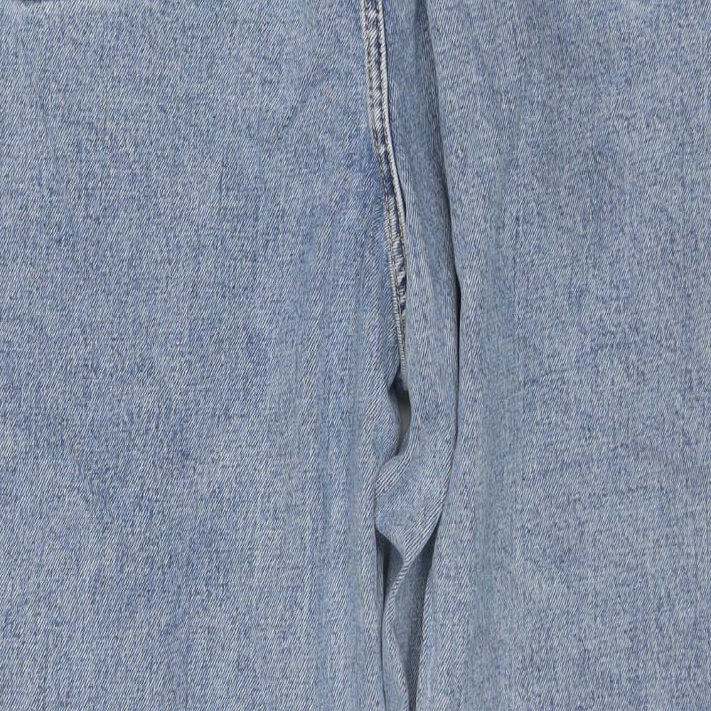 Marks and Spencer Womens Black Cotton Straight Jeans Size 20 L31 in Regular Zip