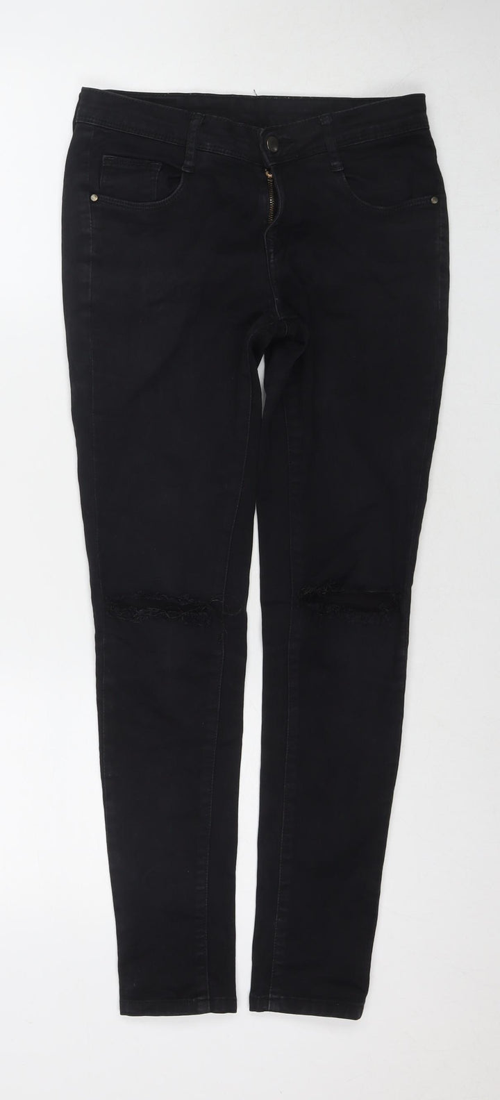 And Jeans Womens Black Cotton Skinny Jeans Size 8 L28 in Regular Zip