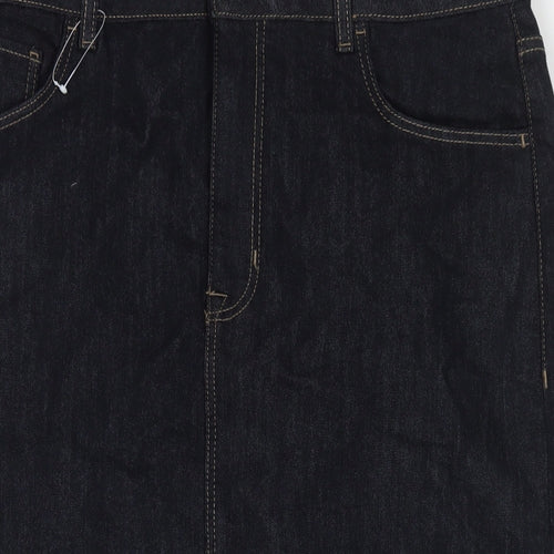 Marks and Spencer Womens Blue Polyester A-Line Skirt Size 16 Zip