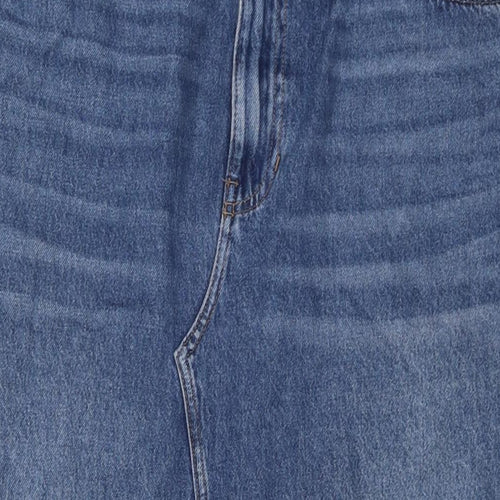 Marks and Spencer Womens Blue Cotton Maxi Skirt Size 18 Zip