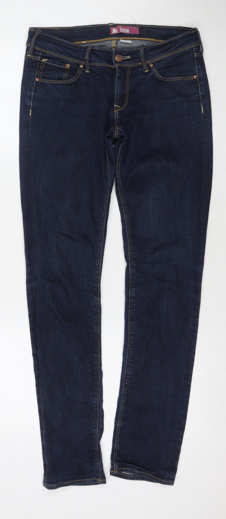 H&M Womens Blue Cotton Skinny Jeans Size 27 in L31 in Regular Zip