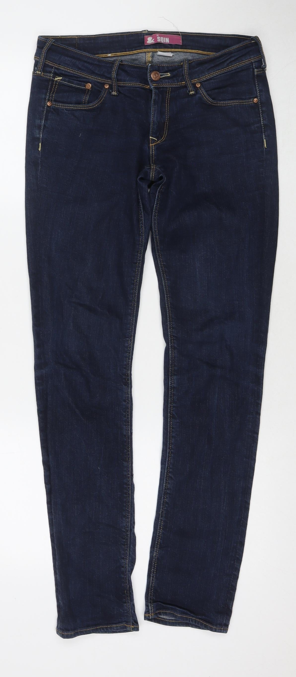 H&M Womens Blue Cotton Skinny Jeans Size 27 in L31 in Regular Zip