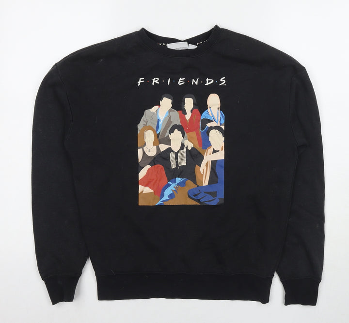 Friends Womens Black Cotton Pullover Sweatshirt Size 2XS Pullover - Friends