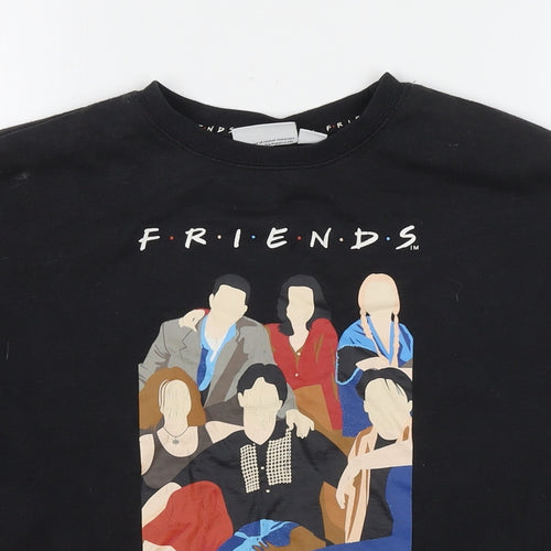 Friends Womens Black Cotton Pullover Sweatshirt Size 2XS Pullover - Friends