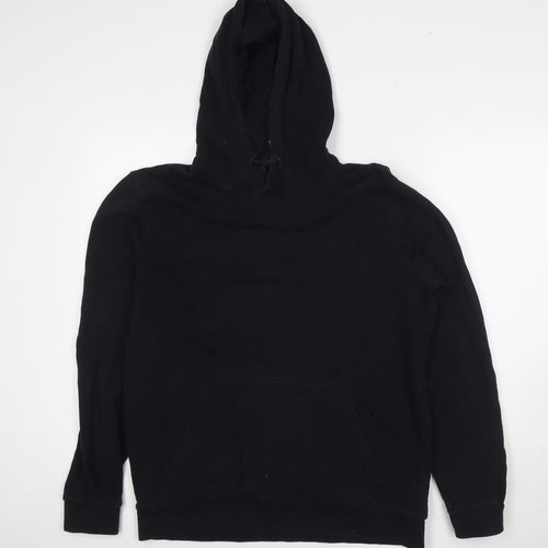 Topman Mens Black Cotton Pullover Hoodie Size M