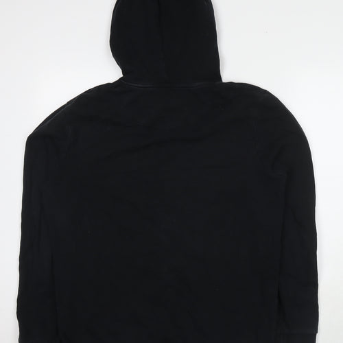 Topman Mens Black Cotton Pullover Hoodie Size M