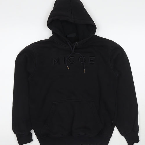 NICCE London Mens Black Cotton Pullover Hoodie Size XS - Logo