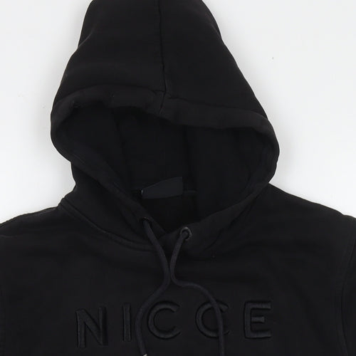 NICCE London Mens Black Cotton Pullover Hoodie Size XS - Logo