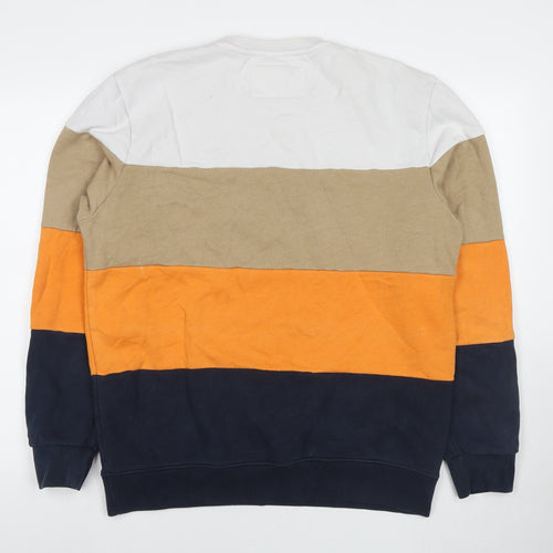 Pull&Bear Womens Multicoloured Colourblock Cotton Pullover Sweatshirt Size L Pullover