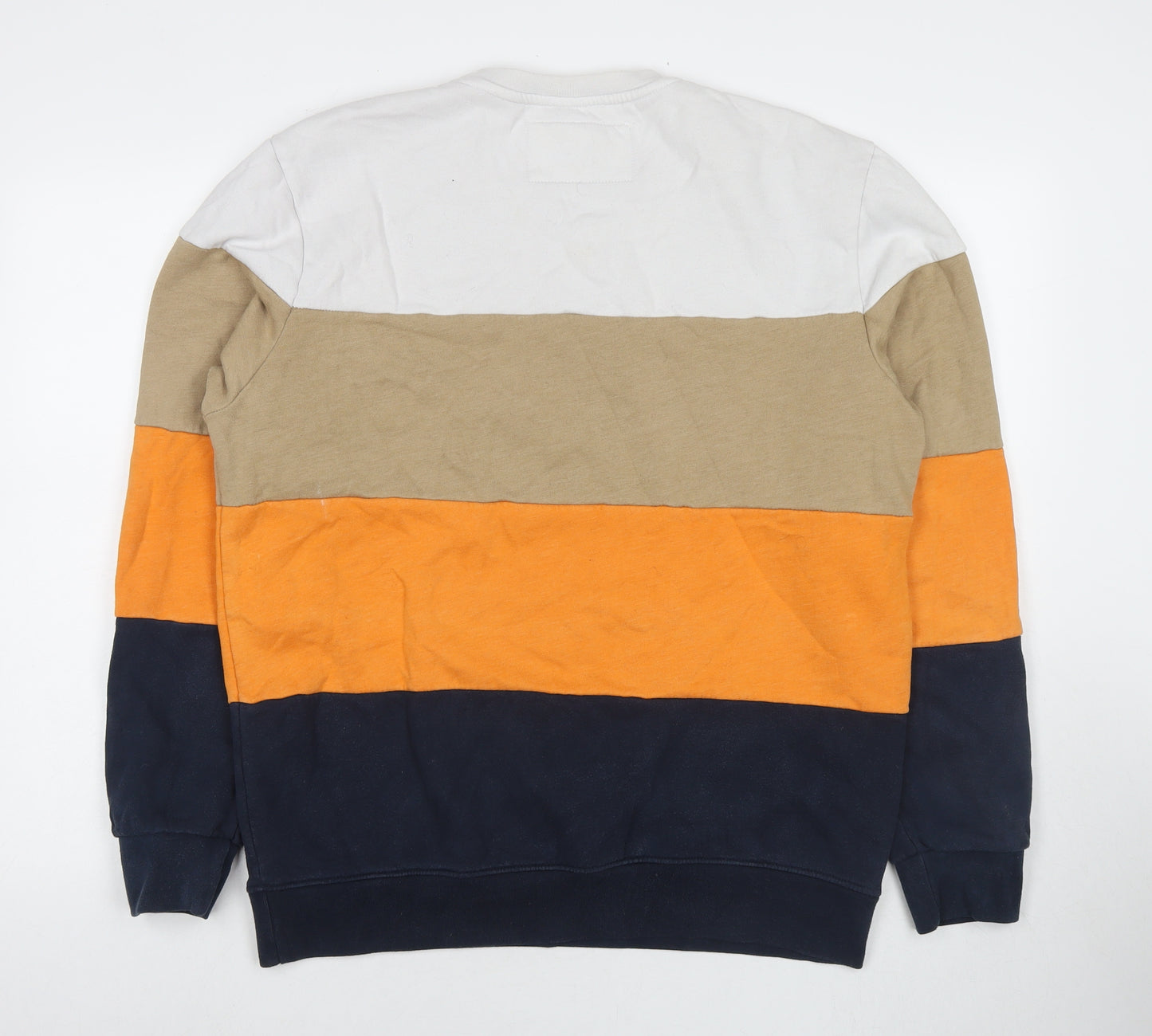 Pull&Bear Womens Multicoloured Colourblock Cotton Pullover Sweatshirt Size L Pullover