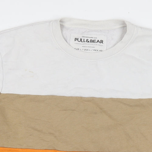 Pull&Bear Womens Multicoloured Colourblock Cotton Pullover Sweatshirt Size L Pullover