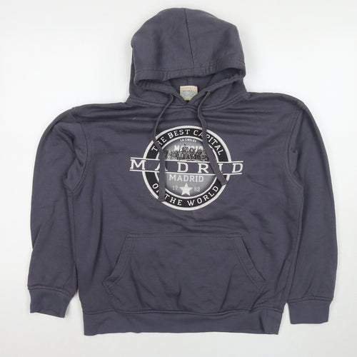 Safon Mens Grey Cotton Pullover Hoodie Size S - Madrid