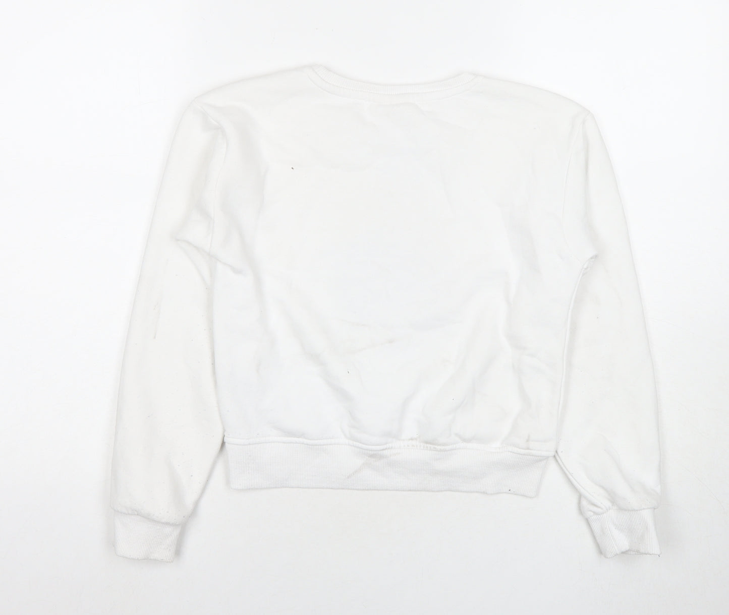 Wednesday Girls White Cotton Pullover Sweatshirt Size 10-11 Years Pullover - Wednesday Addams Family