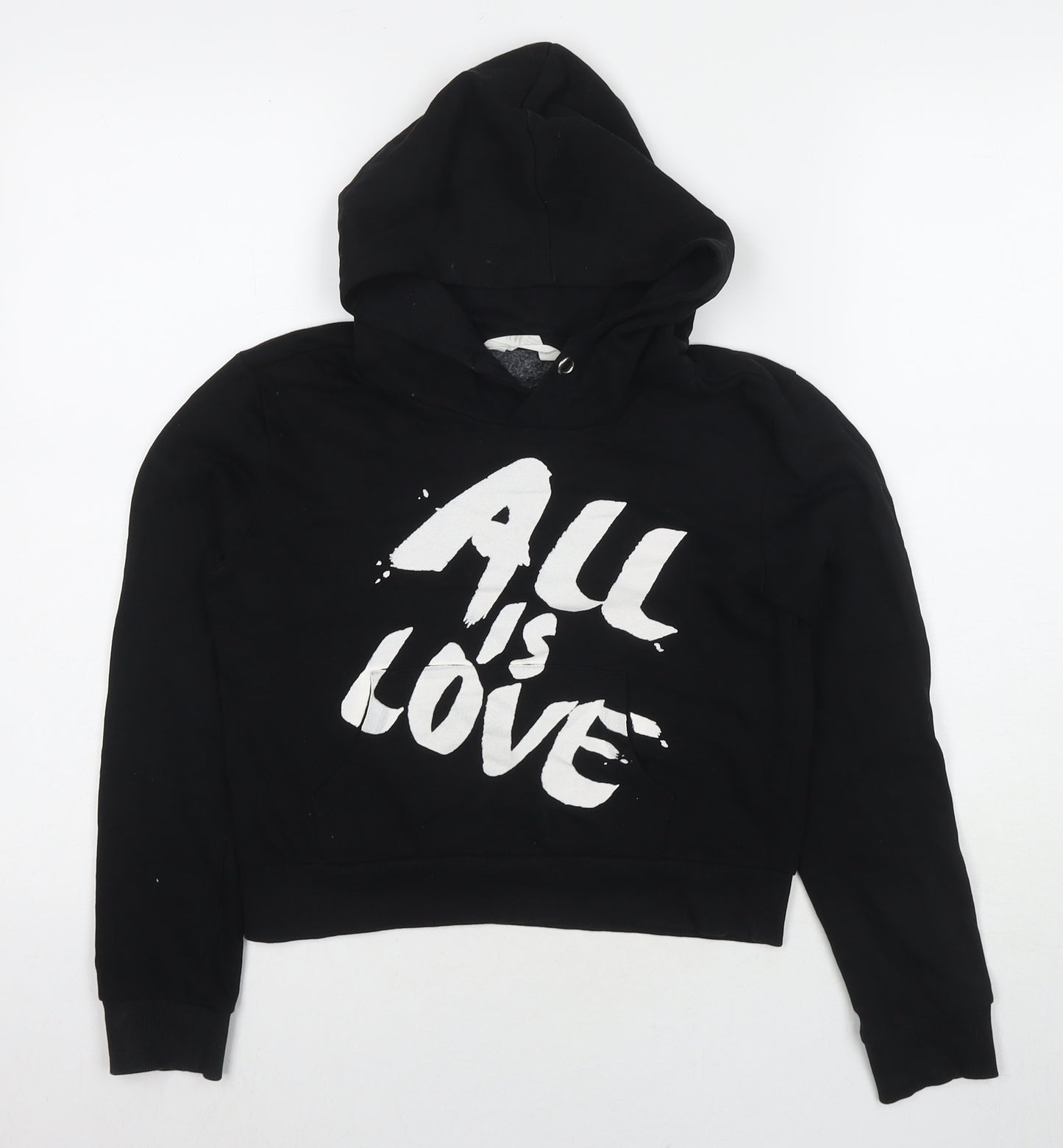 H&M Girls Black Cotton Pullover Hoodie Size 11-12 Years Pullover - All Is Love