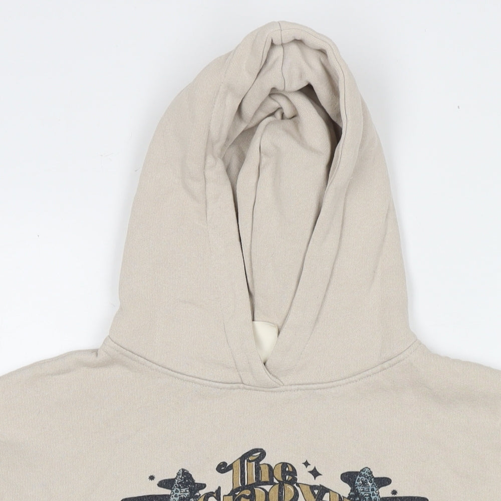 Pull&Bear Womens Beige Cotton Pullover Hoodie Size S Pullover - Always see the good thing in life Mushrooms