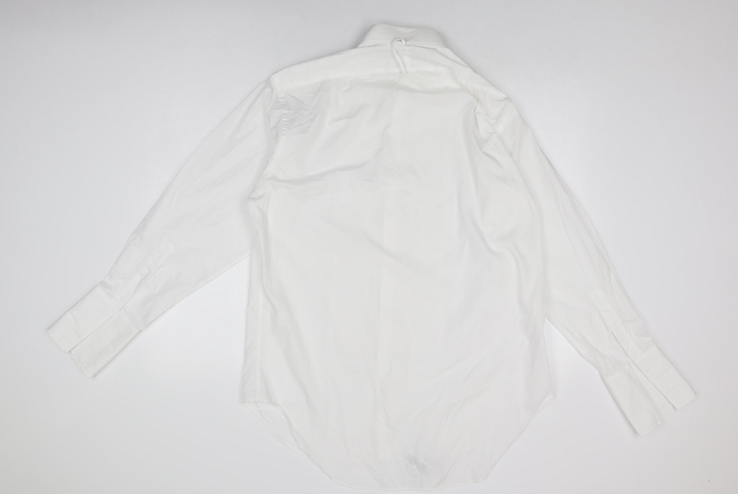 T.M.Lewin Mens White Cotton Dress Shirt Size L Collared Button