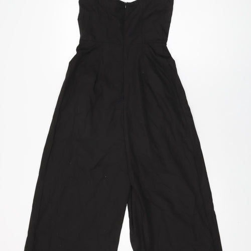 PRETTYLITTLETHING Womens Black Polyester Jumpsuit One-Piece Size 6 L23 in Zip