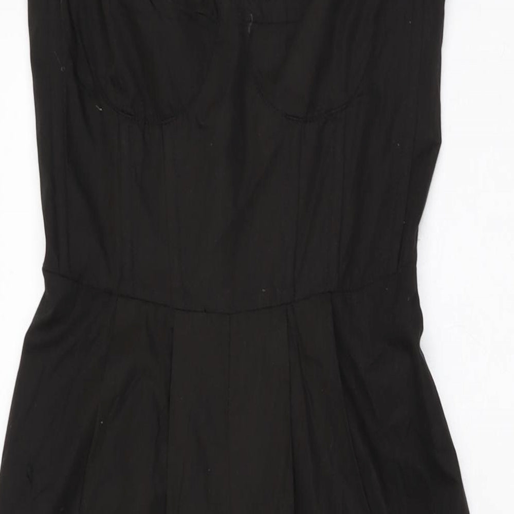 PRETTYLITTLETHING Womens Black Polyester Jumpsuit One-Piece Size 6 L23 in Zip