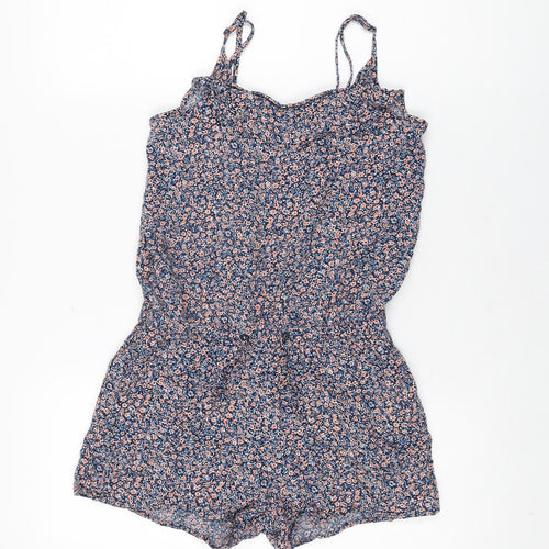 H&M Girls Multicoloured Floral Viscose Playsuit One-Piece Size 12 Years L3 in Pullover