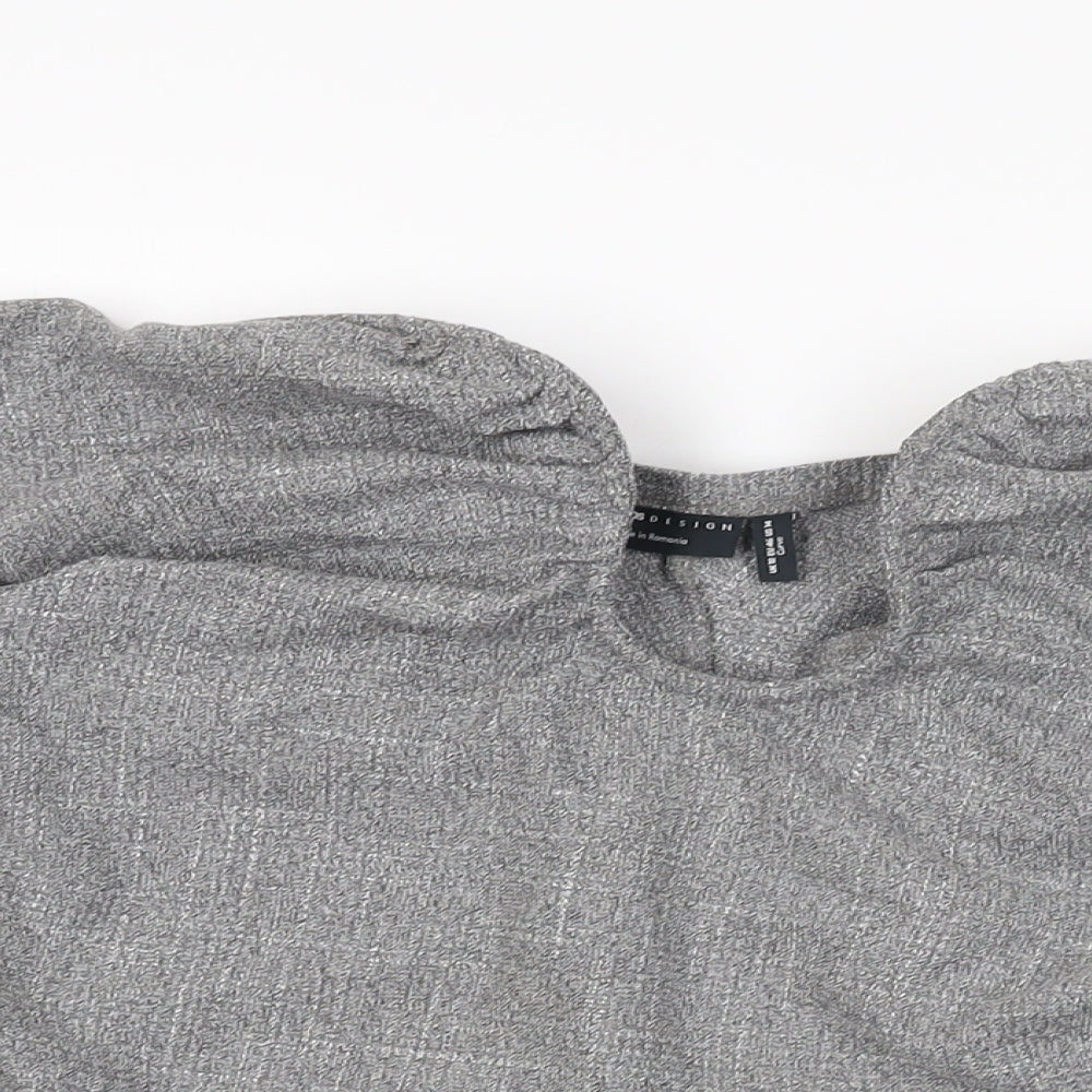 ASOS Womens Grey Viscose Basic T-Shirt Size 18 Off the Shoulder