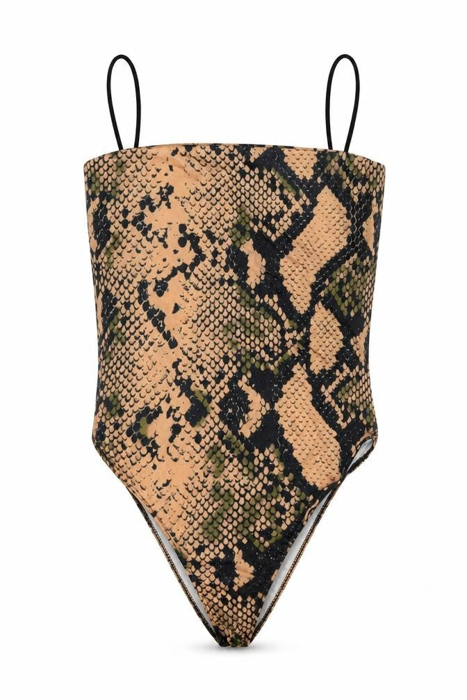 Edge Street Womens Orange Geometric Polyester Bodysuit One-Piece Size 10 Snap