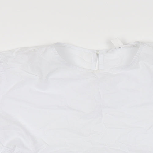 Urban Bliss Womens White Cotton Basic T-Shirt Size 6 Round Neck