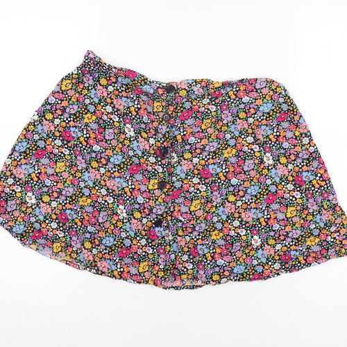 Motel Womens Multicoloured Floral Viscose Mini Skirt Size L Button