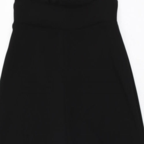 PRETTYLITTLETHING Womens Black Polyester Jumpsuit One-Piece Size 4 L35 in Pullover