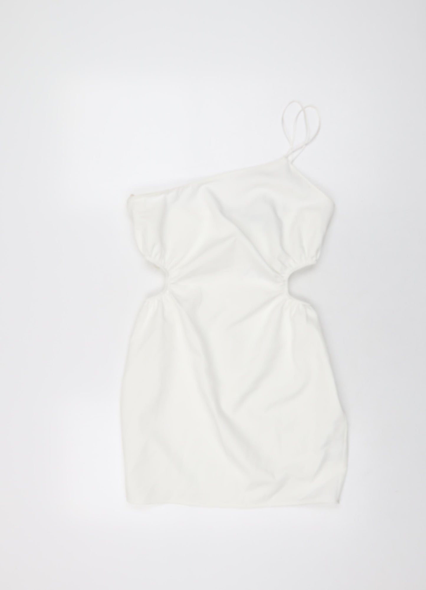 Zara Womens White Polyester Mini Size S One Shoulder Zip