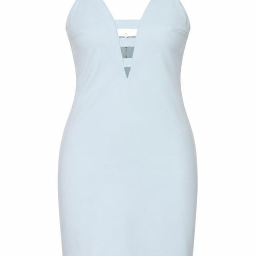 Forever 21 Womens Blue Polyester Bodycon Size M V-Neck Zip