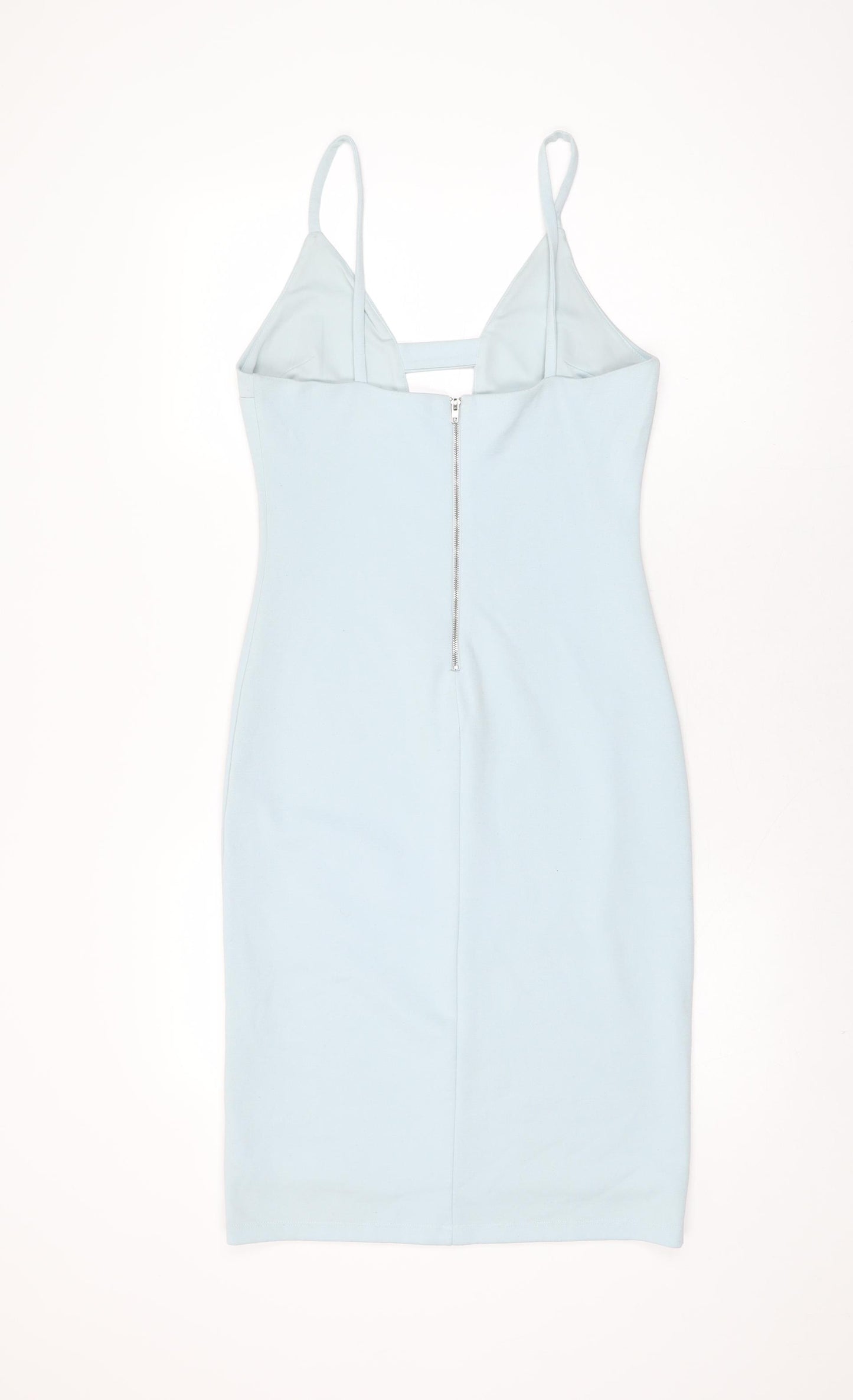 FOREVER 21 Womens Blue Polyester Bodycon Size M V-Neck Zip