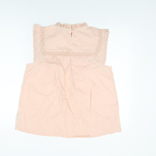 Dorothy Perkins Womens Pink Floral Cotton Basic T-Shirt Size 10 Round Neck
