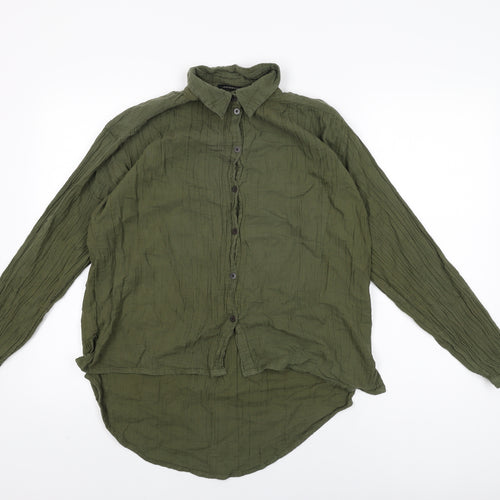 Urban Outfitters Womens Green Cotton Basic Button-Up Size S Collared