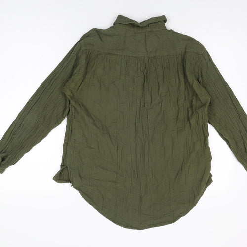 Urban Outfitters Womens Green Cotton Basic Button-Up Size S Collared