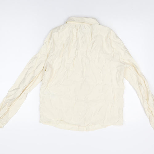 VERO MODA Womens Ivory Viscose Basic Button-Up Size S Collared