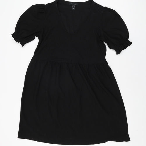 New Look Womens Black Polyester Shift Size 10 V-Neck Pullover