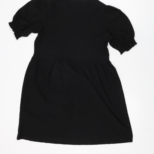 New Look Womens Black Polyester Shift Size 10 V-Neck Pullover
