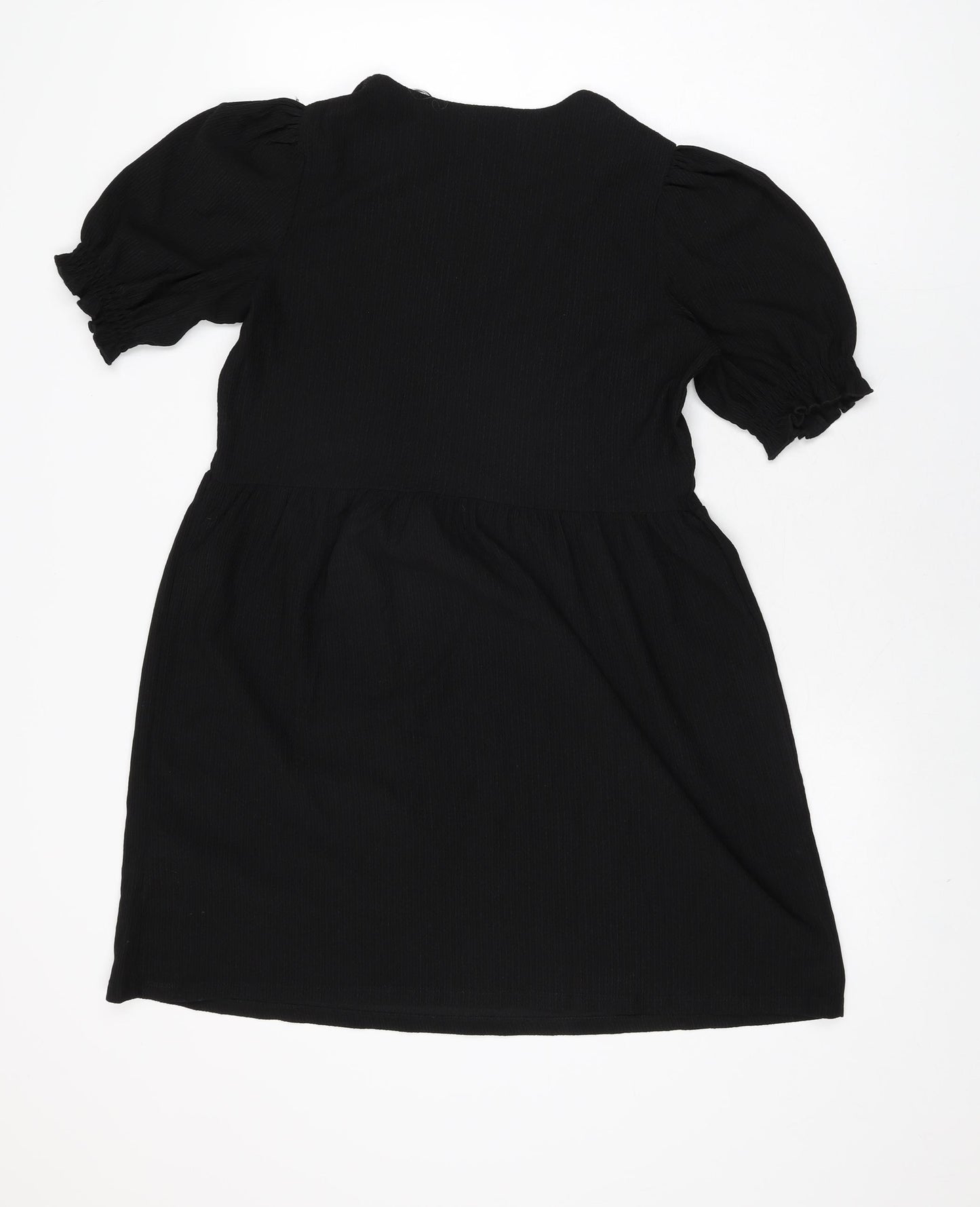 New Look Womens Black Polyester Shift Size 10 V-Neck Pullover