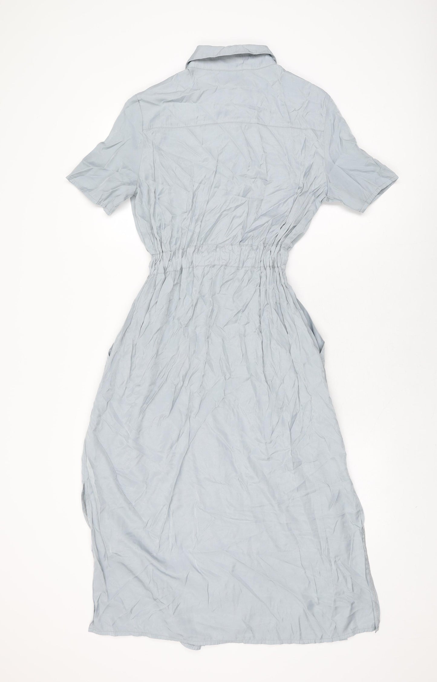Honey& KOKO Womens Blue Cotton Shirt Dress Size S Collared Button