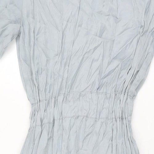 Honey& KOKO Womens Blue Cotton Shirt Dress Size S Collared Button