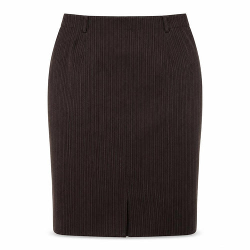 Marks and Spencer Womens Brown Striped Polyester Straight & Pencil Skirt Size 16 Zip