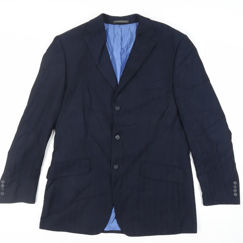 Greenwoods Mens Blue Polyester Jacket Suit Jacket Size 40 Regular