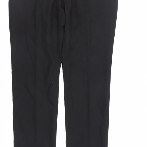 NEXT Mens Black Polyacrylate Fibre Dress Pants Trousers Size 34 in L31 in Regular Zip