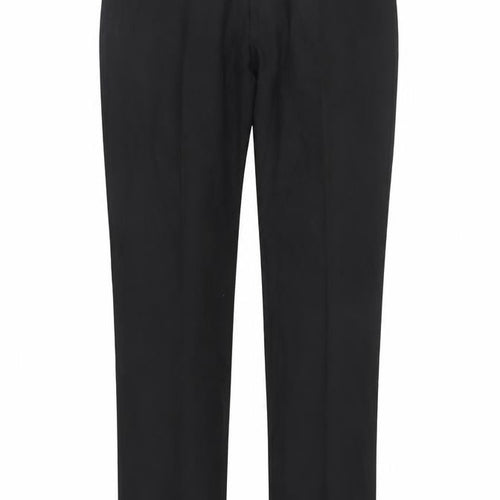 NEXT Mens Black Polyacrylate Fibre Dress Pants Trousers Size 34 in L31 in Regular Zip
