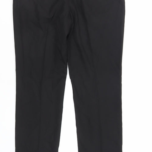 NEXT Mens Black Polyacrylate Fibre Dress Pants Trousers Size 34 in L31 in Regular Zip